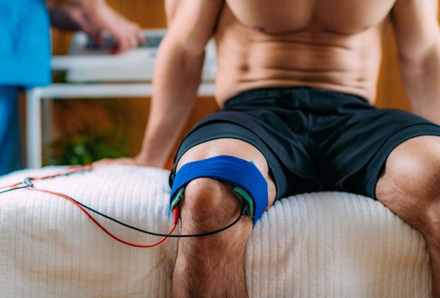 Knee Physical Therapy with TENS Electrode Brace Pads, Transcutaneous Electrical Nerve Stimulation
Knee Physical Therapy with TENS Electrode Brace Pads, Transcutaneous Electrical Nerve Stimulation.